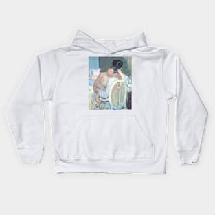 Woman Sitting with a Child in Her Arms by Mary Cassatt Kids Hoodie